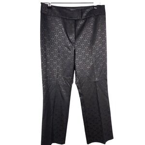VTG Methode‎ Petite Black Geometric Embossed Wide Leg Dress Pants Size 8